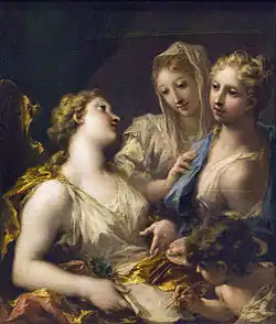 La Peinture et le dessin faisant l'éducation de l'Amour1733, Musée du Louvre, Paris.