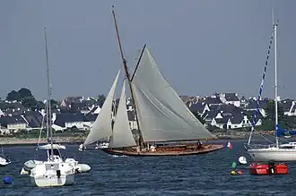 Pen Duick vu de la plage du Kernevel.