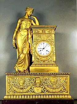 Pendule de l'Étude ou de la Méditation, vers 1810, Mobilier National.
