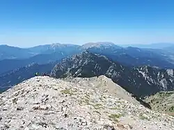 Penyes Altes de Moixeró et Comabona depuis la Tosa d'Alp.