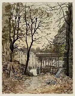 Percement du boulevard Raspail (dessin de Henry Mouren).