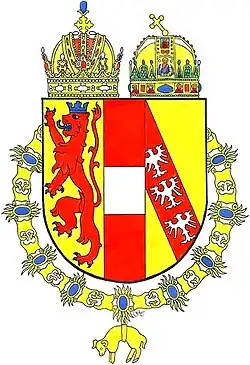 Description de l'image Personal coat of arms of Francis Joseph I. of Austria-Hungary (1916) – Gerd Hruška.jpg.