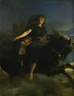 Nótt sur son cheval, peinture du XIXe siècle par Peter Nicolai Arbo.