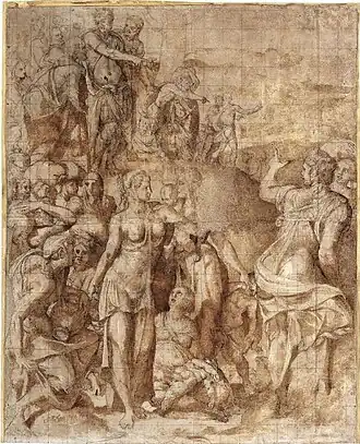 Bronzino, Le Pharaon reçoit Jacob en Egypte, 1551–1553, dessin (MET).