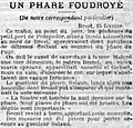 Le phare du Four foudroyé (article dans Le Petit Parisien du 16 février 1899).
