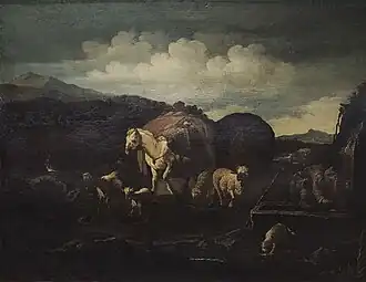 Troupeau à la fontaine