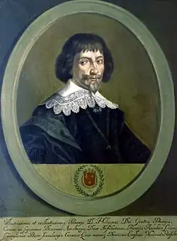 Philippe-Charles (1587 † 1640), fils du précédent, comte et 2e prince d'Arenberg et du Saint-Empire, 6e duc d'Aerschot.