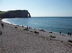 La falaise d'aval vue de la plage
