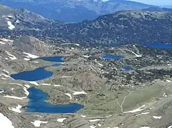 Photo depuis le pic du Carlit de certains lacs.