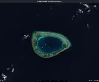 Image satellite du banc Northeast Investigator prise par Sentinel-2 en 2022.