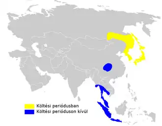 Description de l'image Phylloscopus coronatus distribution map.png.