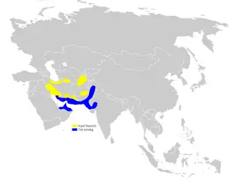 Description de l'image Phylloscopus neglectus distribution map.png.