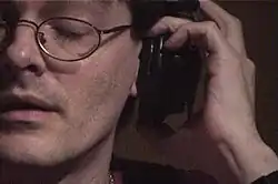 Description de l'image Pianist Christian Jacob recording "Time Lines" with headphones.jpg.