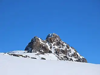 Le pic de la Grave depuis le col de Puy Salié à l'ouest.