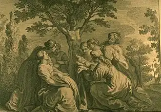 La naissance d'Adonis, gravure pour le livre X des Métamorphoses d'Ovide.