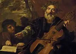 peinture : joueur de Lirone