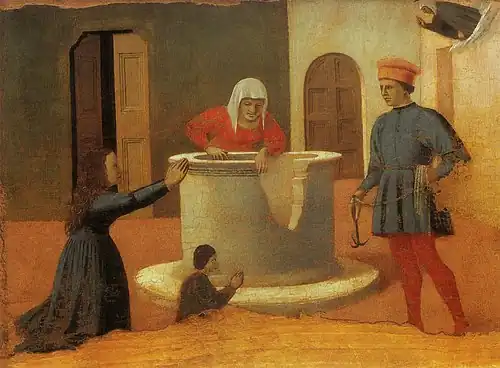 Élisabeth sauvant un enfant tombé dans un puits