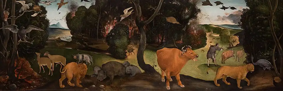 Piero di Cosimo, Le Feu de forêt, vers 1500.