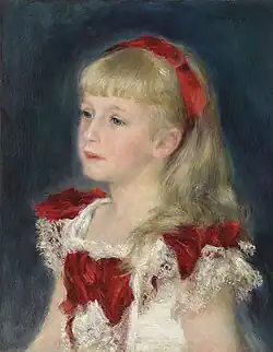 Mademoiselle Grimprel au ruban rouge (1880), par Pierre-Auguste Renoir.