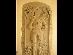 Pierre tombale du comte Jean V de Créhange et de son épouse (église Saint-Michel).