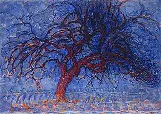Arbre rouge, 1908-1909, huile sur toile, 70&nbsp;×&nbsp;99&nbsp;cm, Gemeentemuseum.