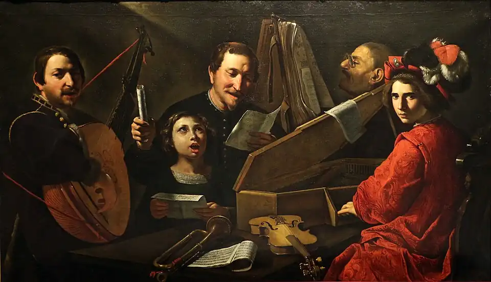 Concert avec cinq musiciens, vers 1625, Collection privée.