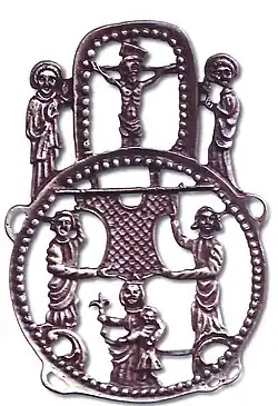 Reproduction moderne d'une enseigne d'Aix-la-Chapelle vers 1330