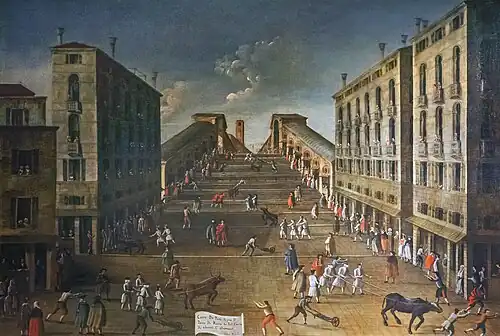 Course de Taureau et de brouette sur le pont du Rialto, Gabriele BellaPinacoteca Querini Stampalia