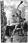Orlick s'apprête à frapper Pip à mort, par Harry Furniss (1910).