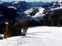 La piste noire de ski Cir.