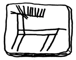 Plaque gravée avec grotte schématique de Vila Nova de São Pedro (Portugal).