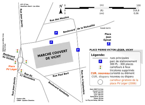 Carte des environs du marché couvert