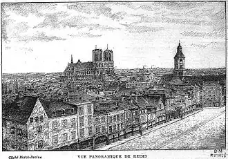 sur la place D'Erlon et de la cathédrale, fin XIXe&nbsp;siècle.