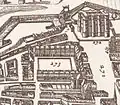 La place des Vosges (détail du plan de Visscher, 1618).