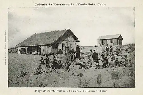 Plage de Sainte-Eulalie, colonie de vacances