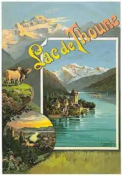 Lac de Thoune, vers 1890.