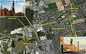 Localisation des anciennes mines Fernand et Anna.