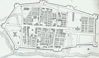 Plan de Trois-Rivières en 1704.