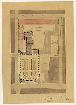 Plan au sol avec l’emprise des futurs dépôts Napoléon III.