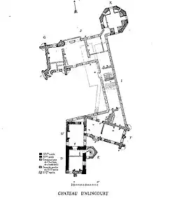 Plan du château au fil des siècles