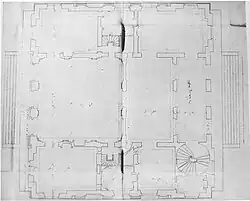 Plan du château de Chaville, Etienne-Louis Boullée, AN. Vers 1764.
