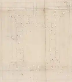 Plan du rez-de-chaussée du château de Nanteuil, BNF, vers 1720.