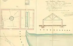 Plan de construction de la pompe à eau (1864)