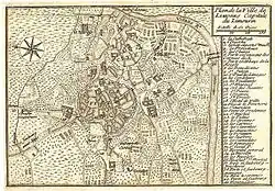 plan de la ville de Limoges réalisé en 1765 et signé Cornuau