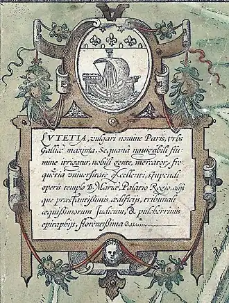 Le cartouche aux armes de Paris.