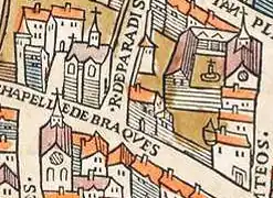 La porte du Chaume n'existe plus en 1552 (détail du plan de Truschet et Hoyau).