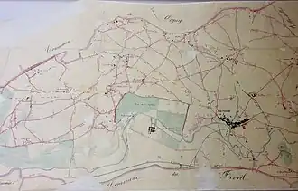 Plan de la commune de Pontgouin postérieur à 1857 (A.D.28, E dépôt 302 G4).