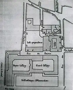 Plan du quartier en 1879 avec la rue Chartière.