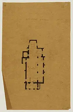 Plan de l'ancienne église dressé en 1861.