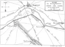 Plan au sol de l'oppidum du Vieux Reims par Amédée Piette (1856).